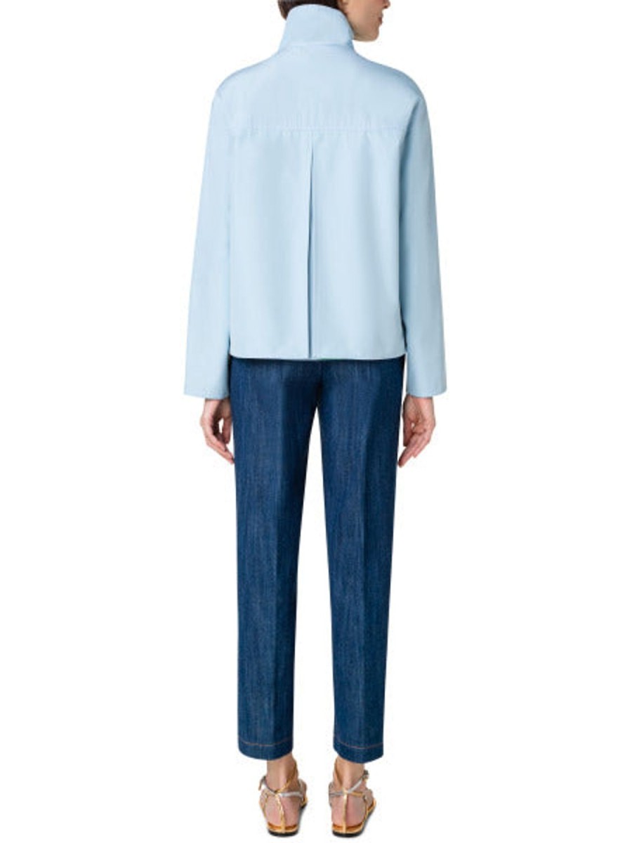 Women Akris Punto | Jacket-Green/Sky Blue