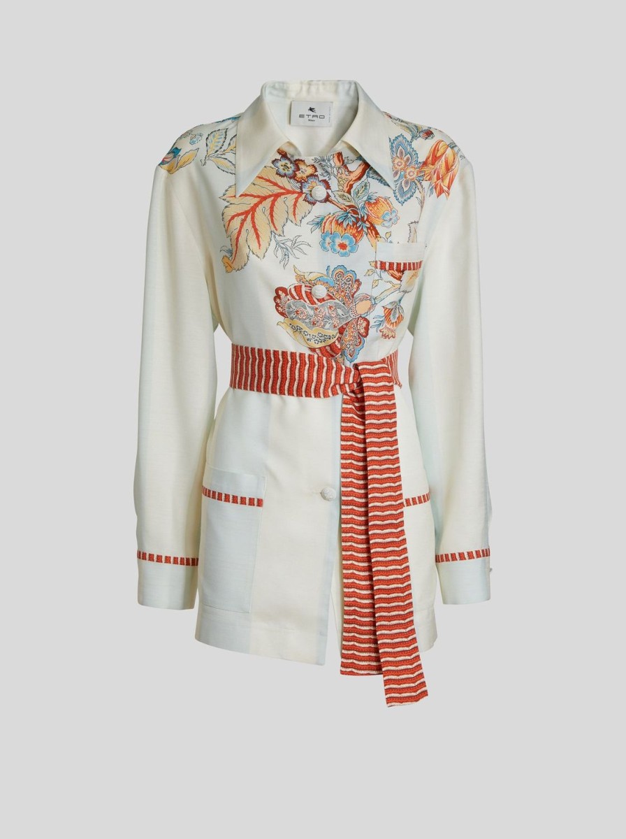 Women Etro | Pant Suit-Off-White/Red/Turquoise