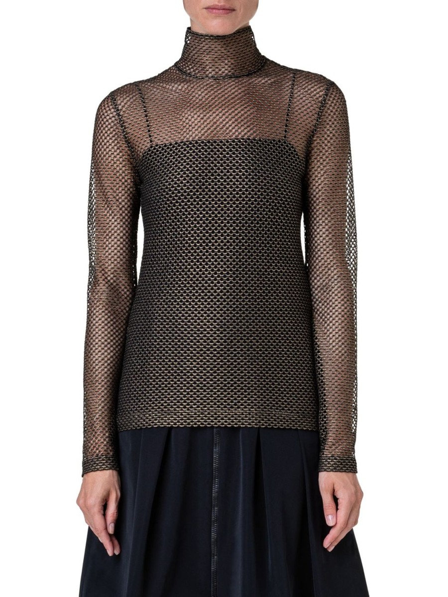 Women Akris Punto | Top-Black/Burnished Gold