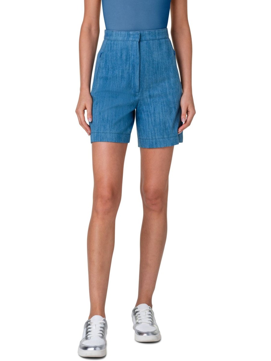 Women Akris Punto | Short-Blue Denim