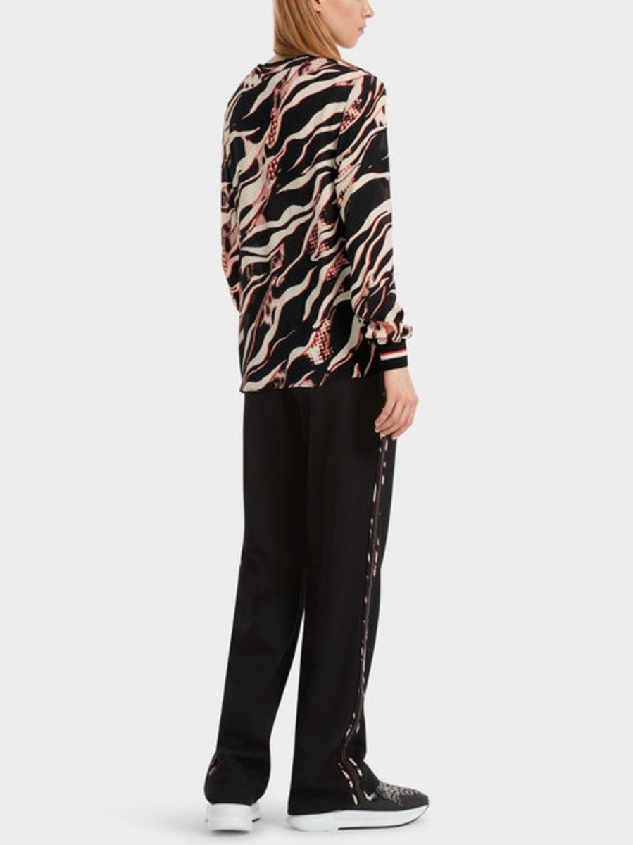 Women Marc Cain | Blouse-Red/Black/Print