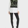 Women Marc Cain | Top-Black/Green/Off-White