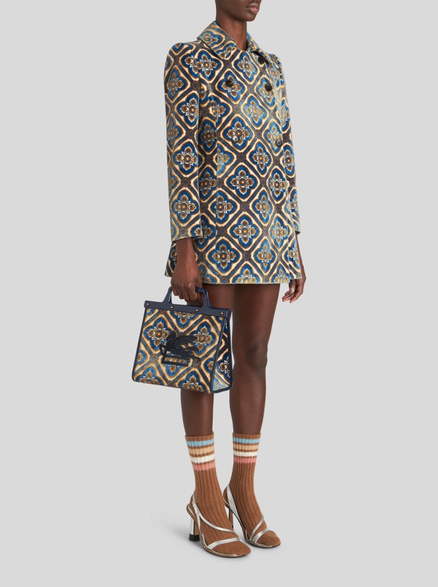 Women Etro | Handbag-Blue/Gold/Cream