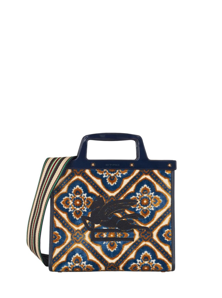 Women Etro | Handbag-Blue/Gold/Cream