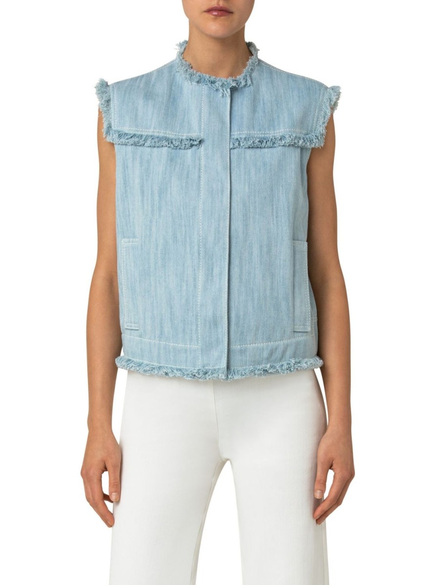 Women Akris Punto | Jacket-Bleached Denim