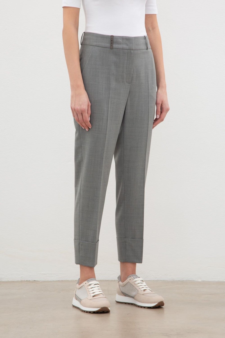 Women Peserico | Pant-Medium Grey