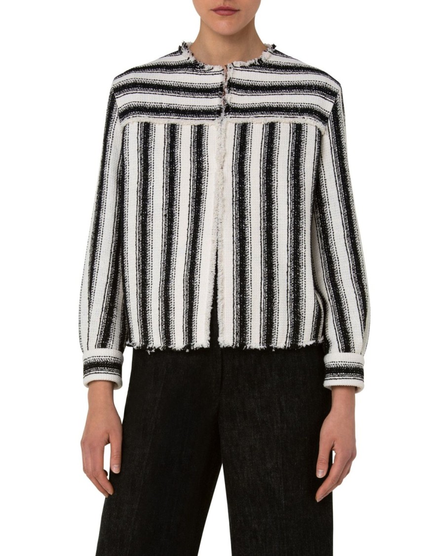 Women Akris Punto | Jacket-Black/Off-White