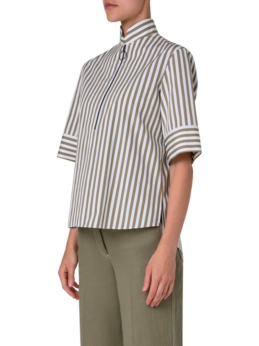 Women Akris Punto | Blouse-Sage/Cream