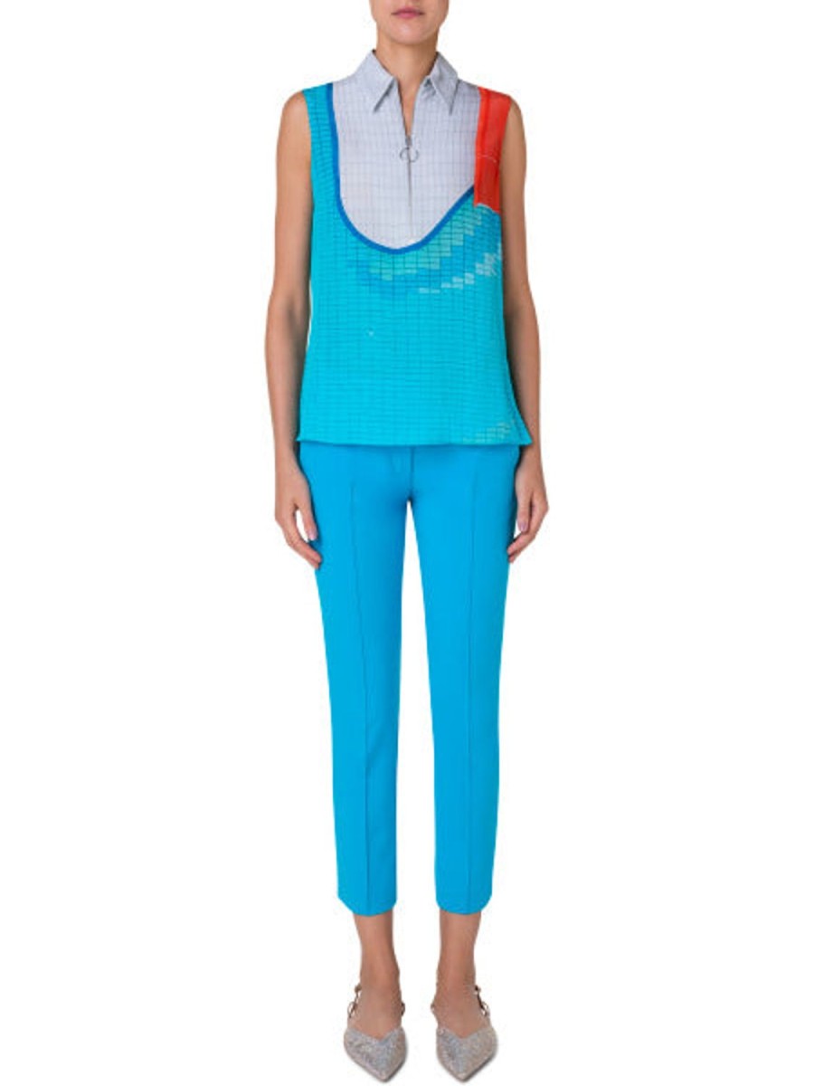 Women Akris Punto | Blouse-Turquoise/Orange