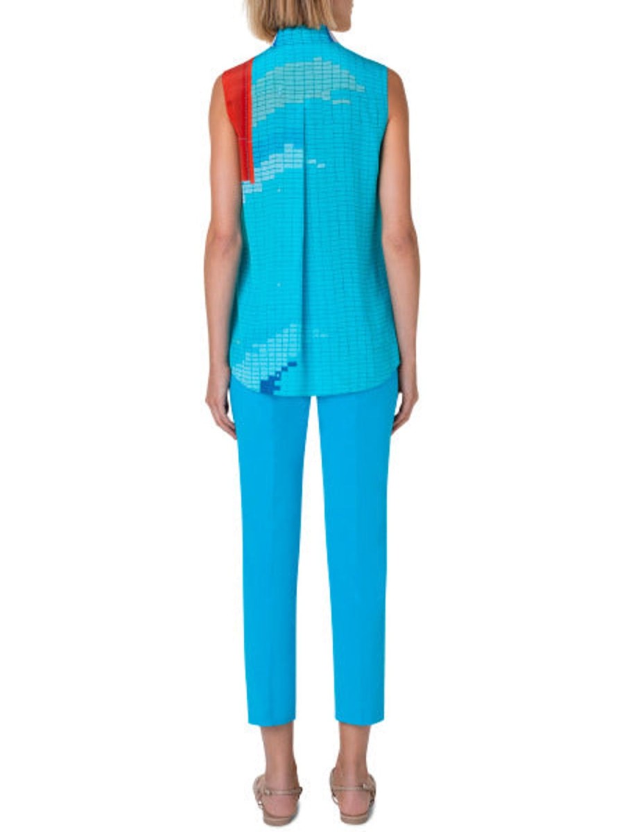 Women Akris Punto | Blouse-Turquoise/Orange