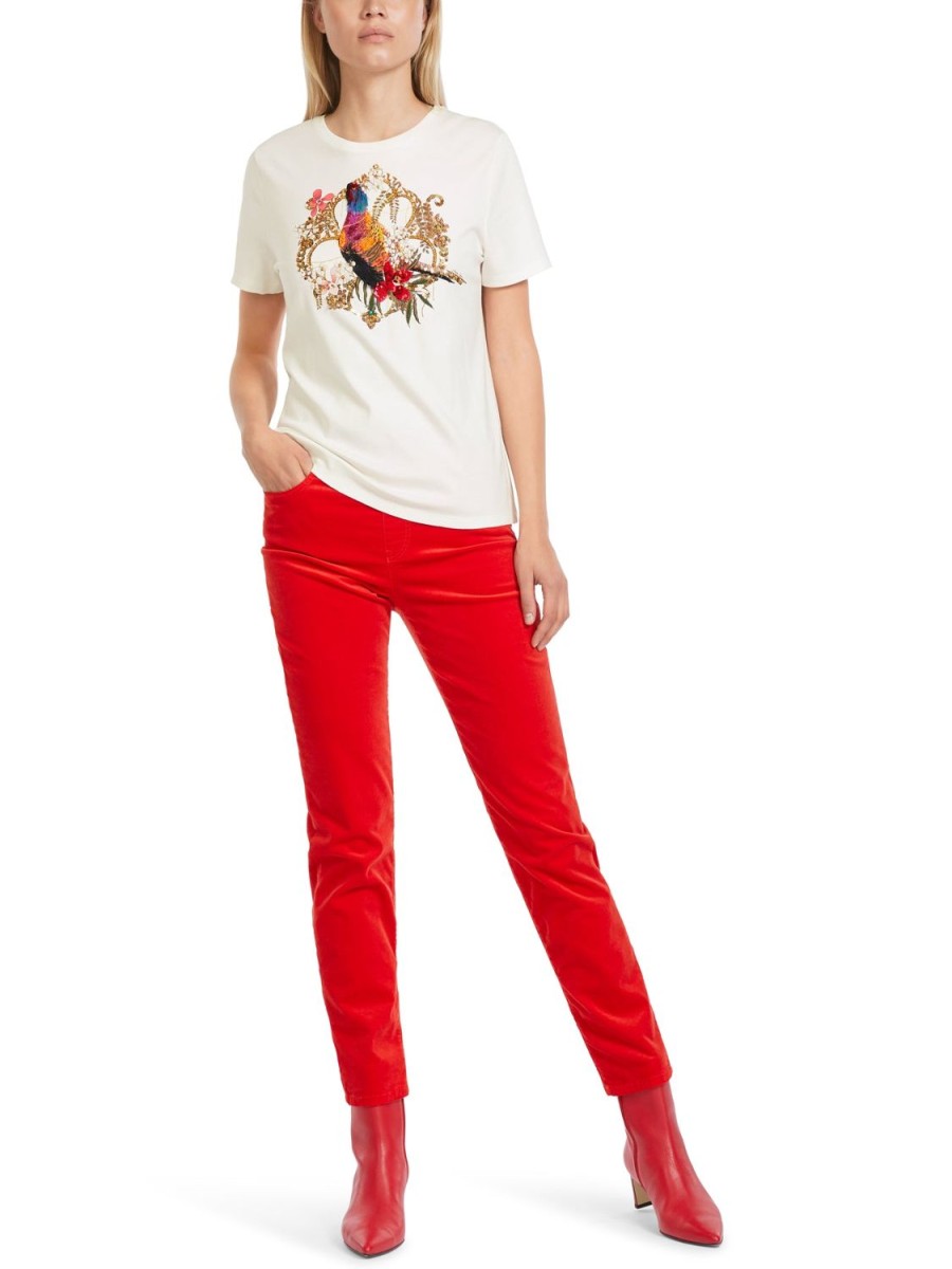 Women Marc Cain | T-Shirt-Off-White/Print