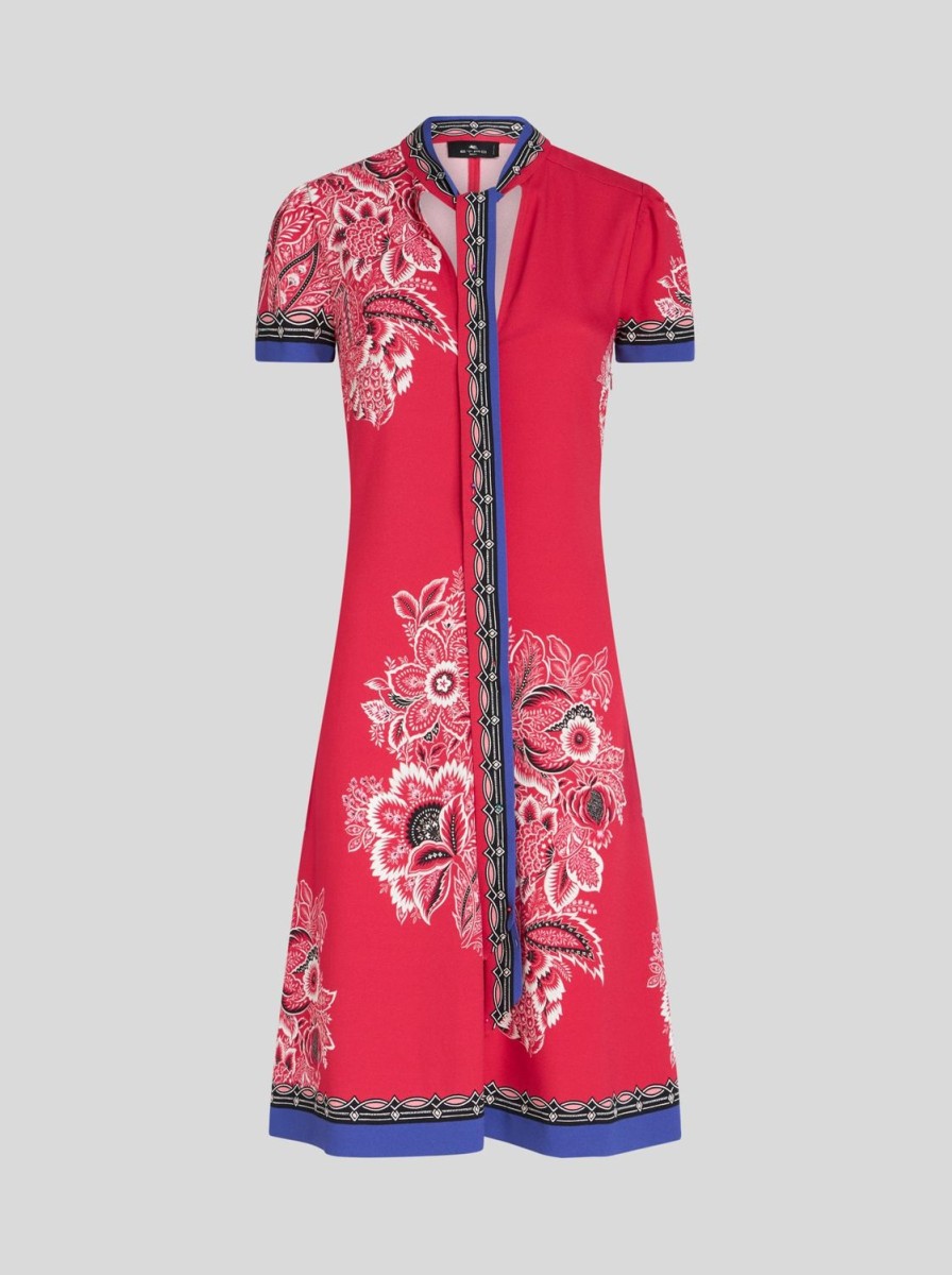 Women Etro | Dress-Cherry Pink/Purple/White