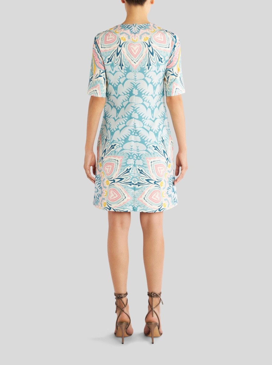 Women Etro | Dress-Turquoise/Pink/Yellow