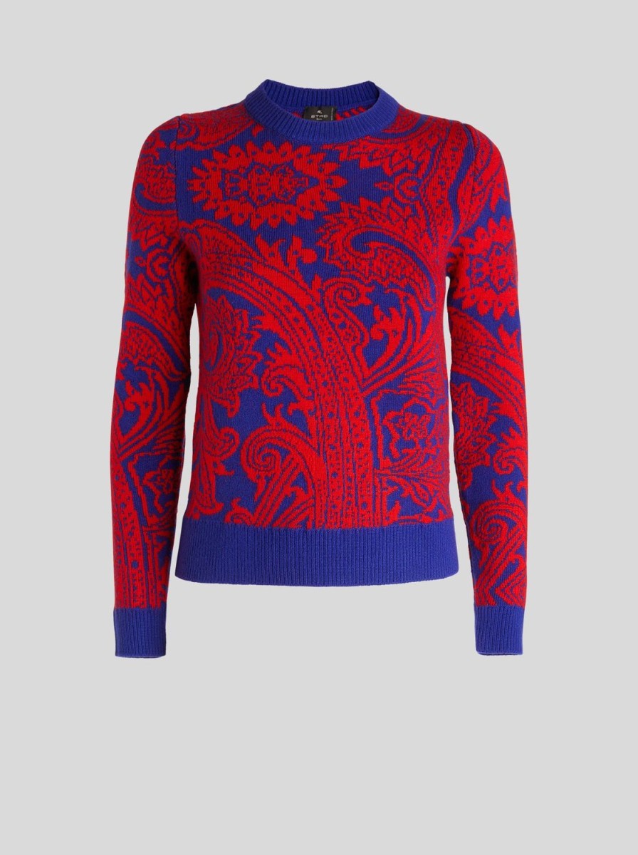 Women Etro | Sweater-Red/Royal Blue