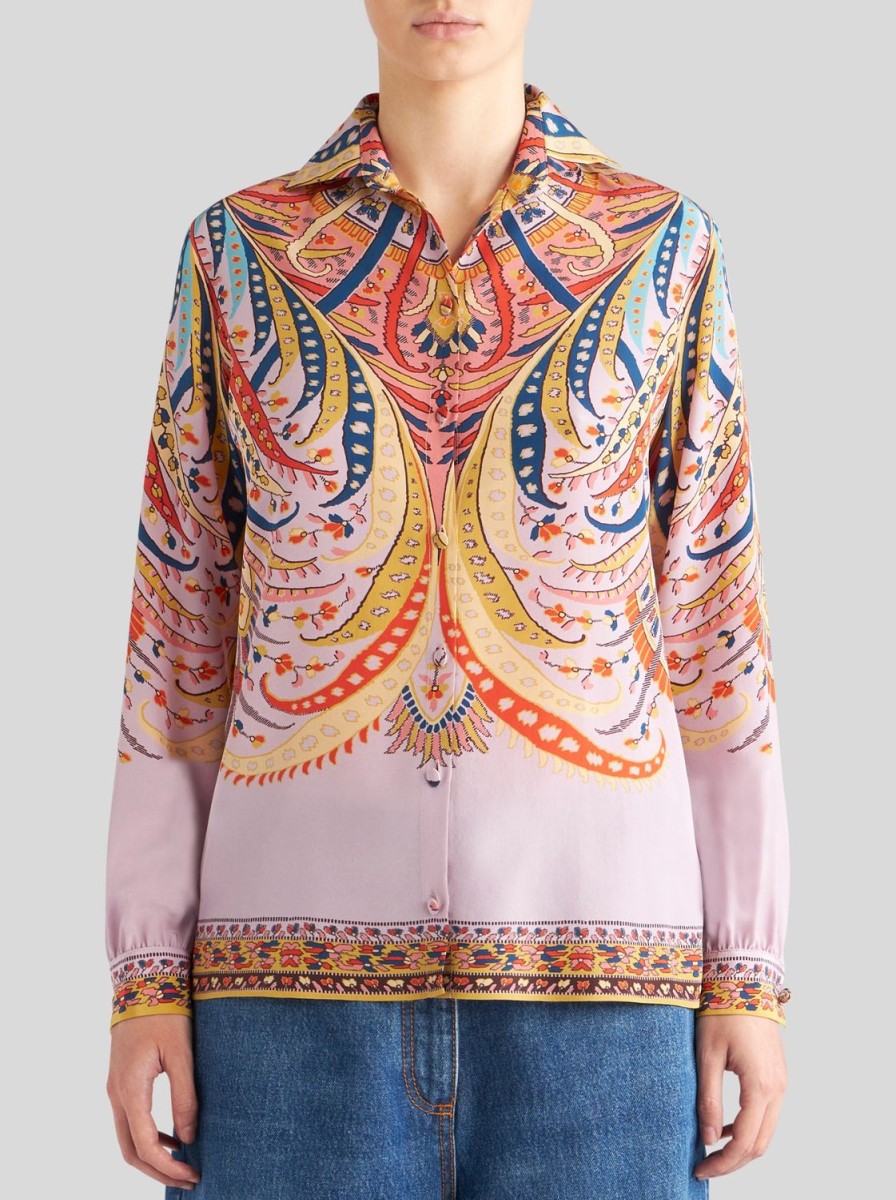 Women Etro | Shirt-Mauve/Gold/Blue