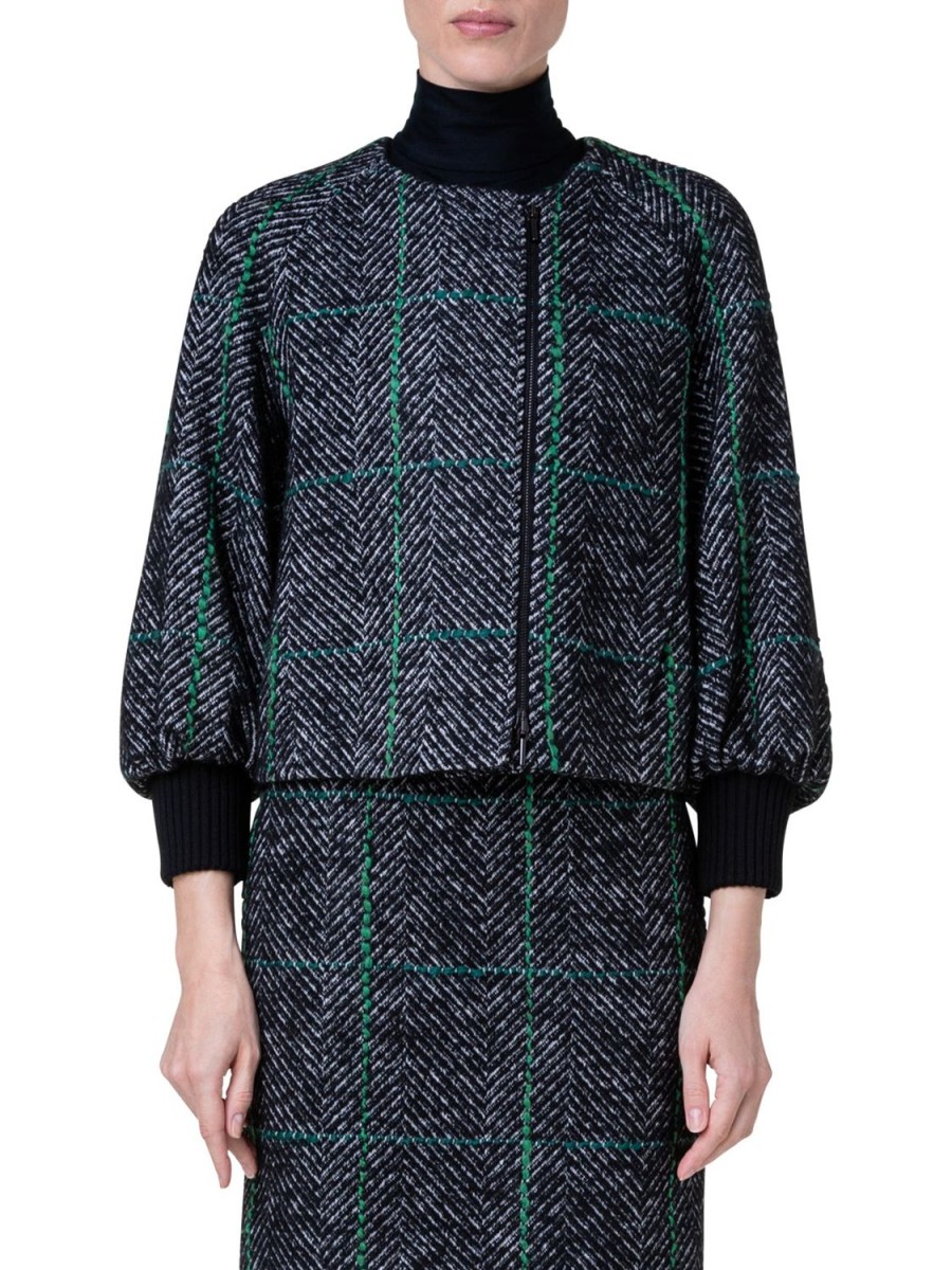 Women Akris Punto | Jacket-Black/White/Green