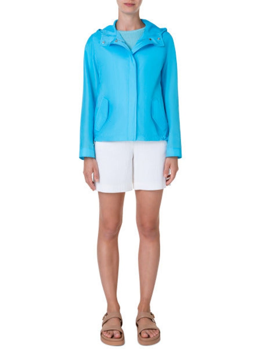 Women Akris Punto | Windbreaker Jacket-Turquoise