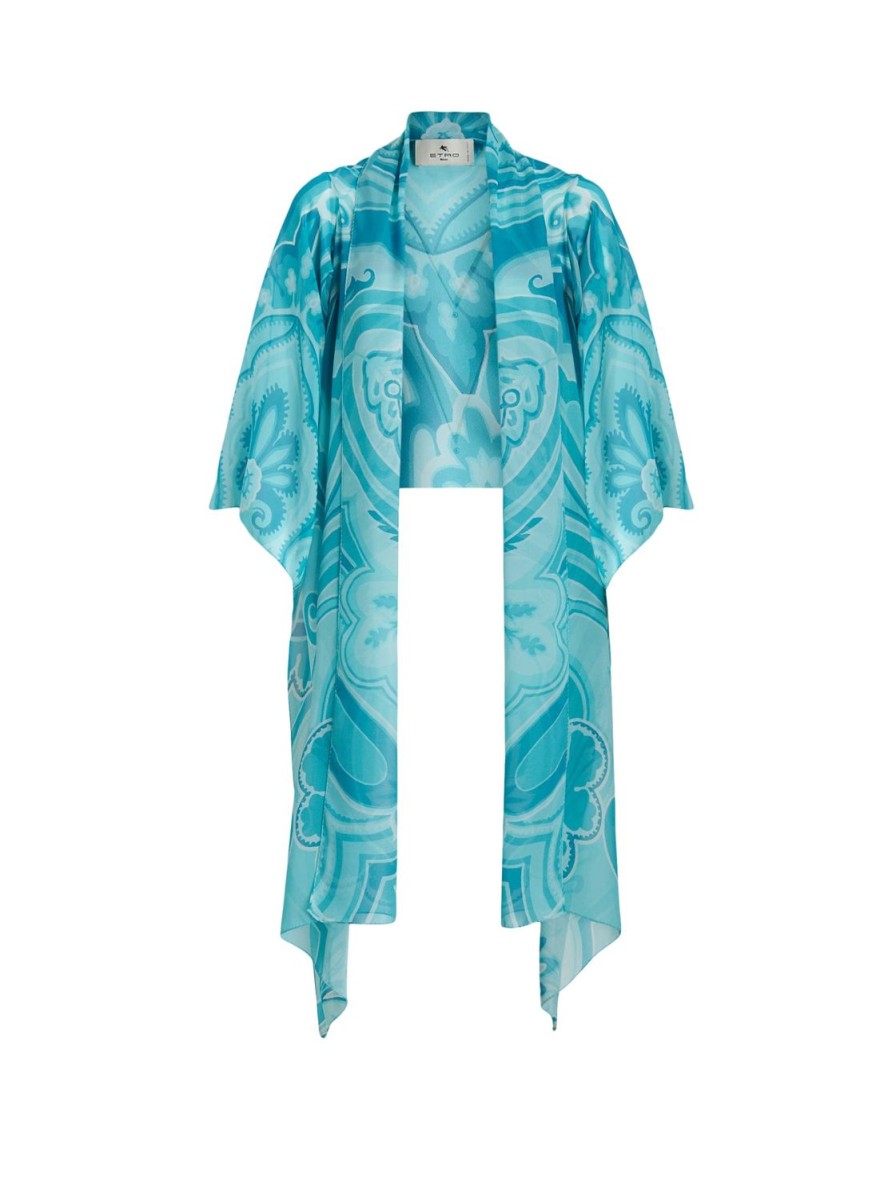 Women etro | Bolero Jacket-Turquoise/White