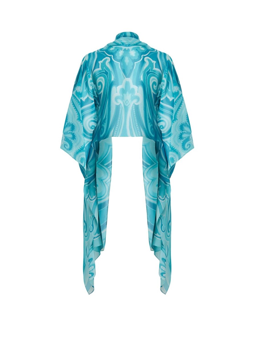 Women etro | Bolero Jacket-Turquoise/White