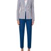 Women Akris Punto | Jacket-Blue/Off-White/Orange