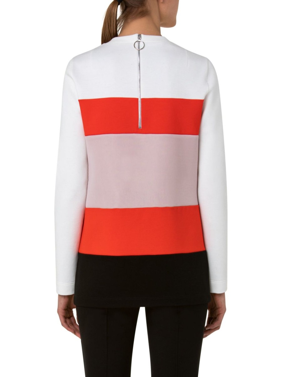 Women Akris Punto | Top-Off-White/Orange/Black