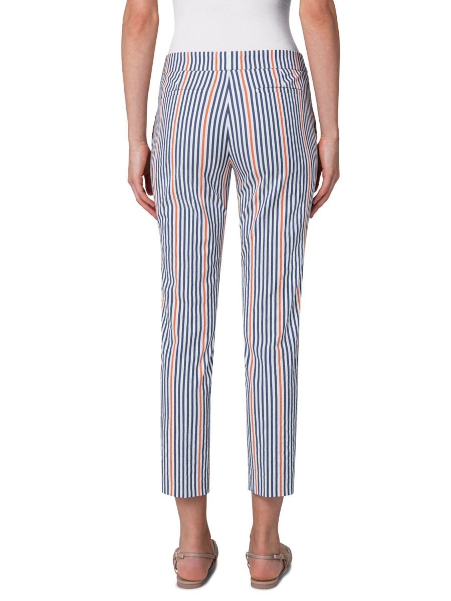 Women Akris Punto | Pant-Blue/Off-White/Orange